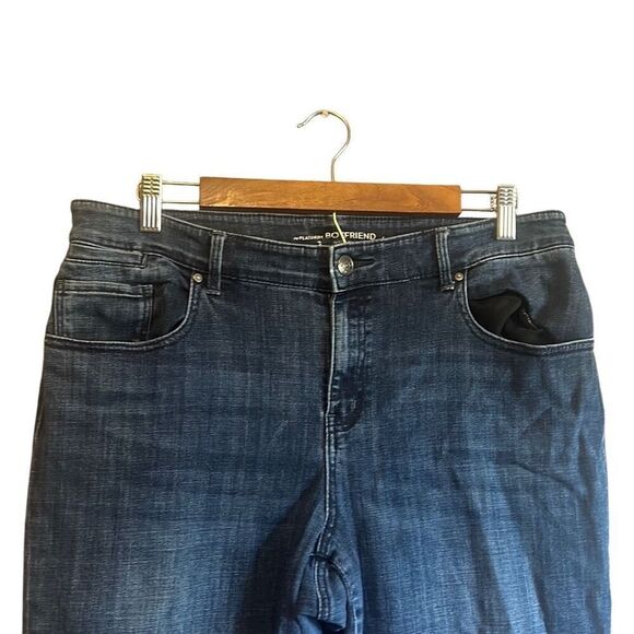 Distressed Jeans Medium Wash Sequin Patch Denim Pants Casual Everyday - Picture 6 of 7